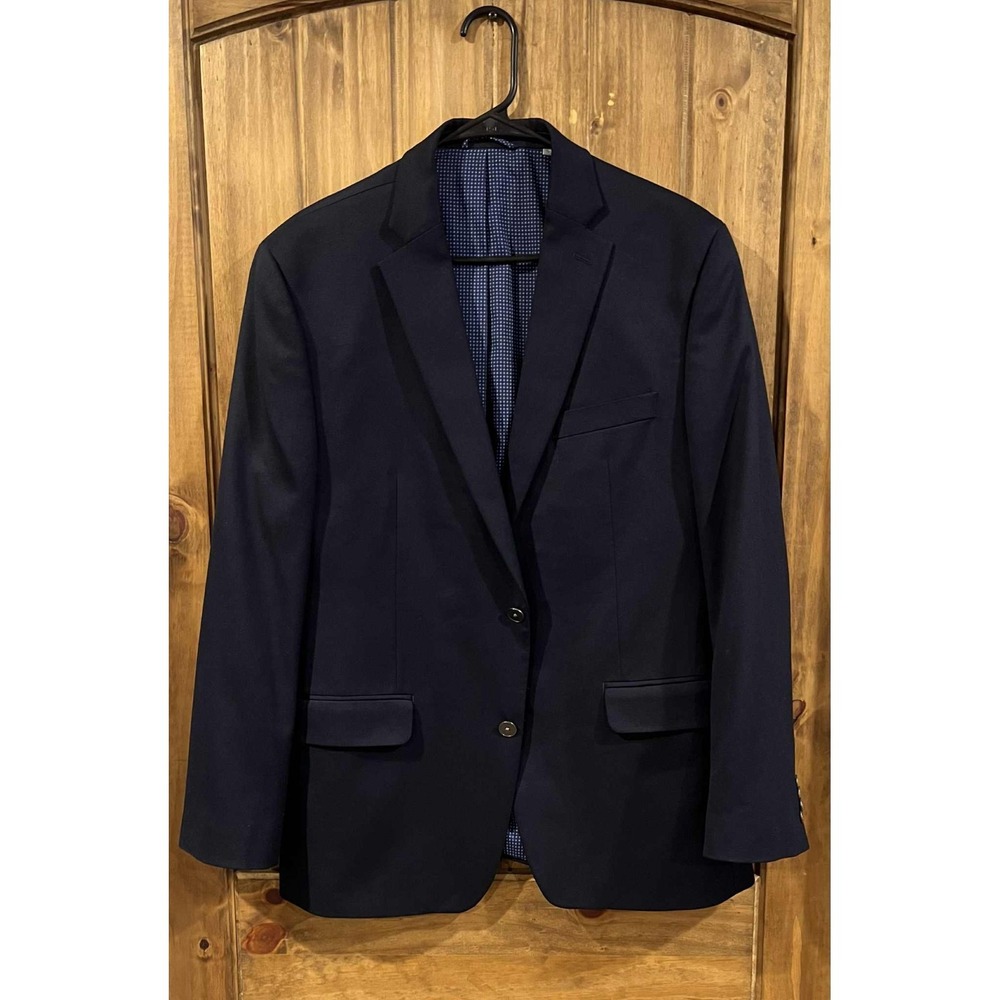 Michael Kors Pant Suit Blazer Mens 40R Navy Blue Modern Fit Two Button‎ Style
